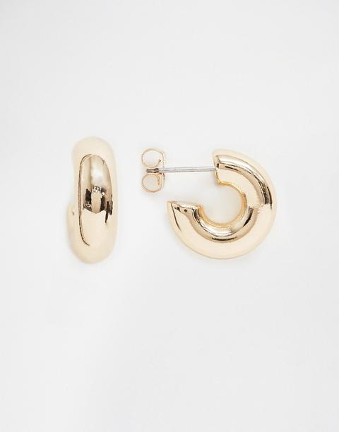 Weekday Small Thick Hoop Earrings In Gold