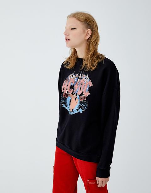 ac dc sweatshirt pull and bear
