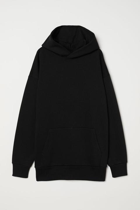 Sudadera Oversize Con Capucha - Negro