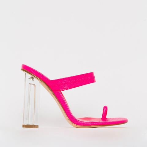 pink croc heels