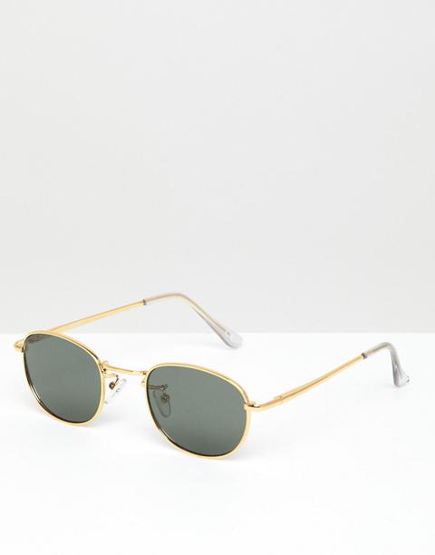 Asos Design - Occhiali Da Sole Ovali In Metallo Con Lenti Polarizzate - Oro