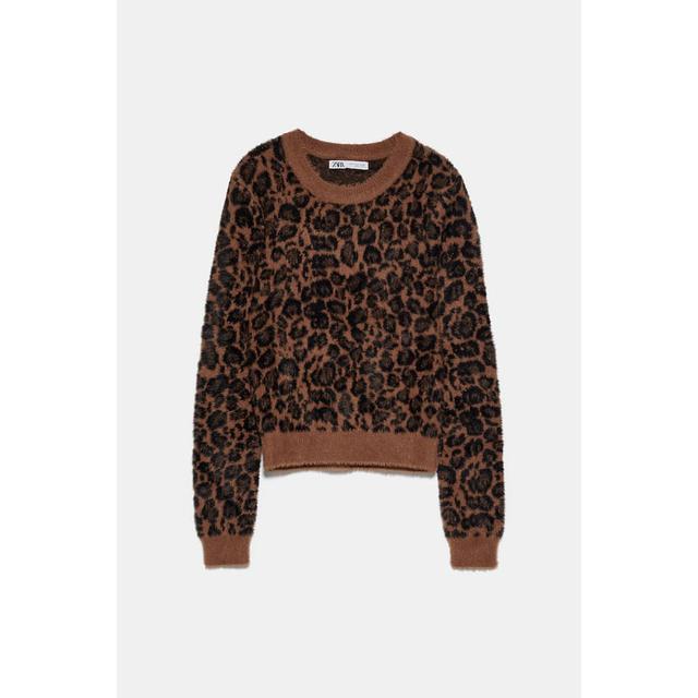 zara animal print sweater