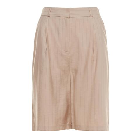 Pantalón Corto Beige A Rayas De Corte Holgado