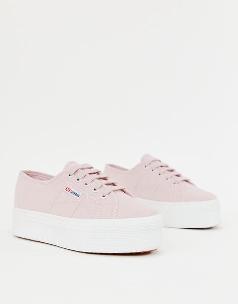 Superga - 2790 - Sneakers Flatform Rosa Con Suola Spessa Bianca - Rosa