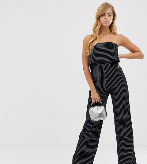 Boohoo - Tuta Jumpsuit A Fascia Gessata - Multicolore