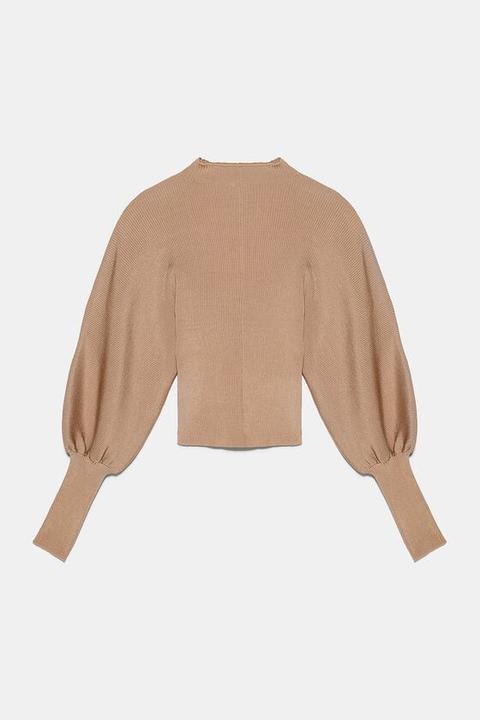 sweater with puff sleeves zara