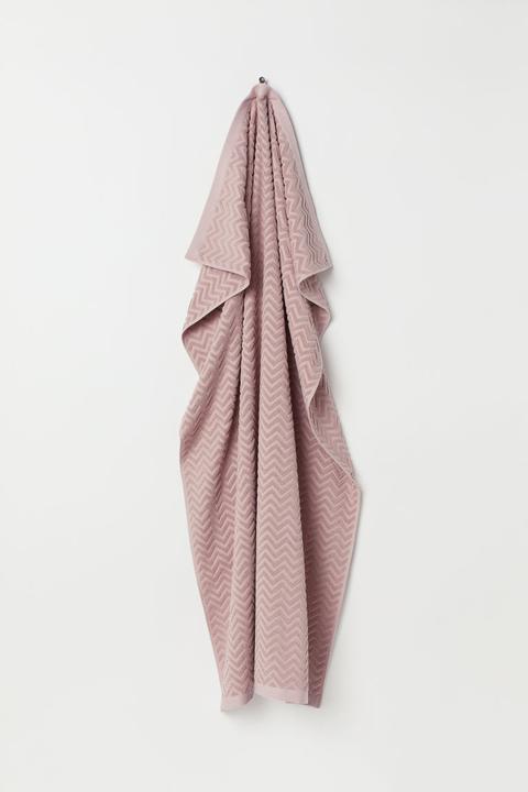 H & M - Telo Bagno Jacquard - Rosa