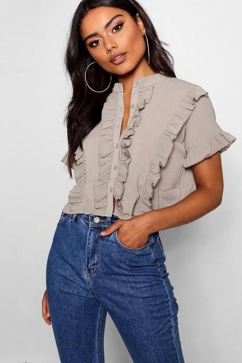 Ruffle Short Sleeved Shirt