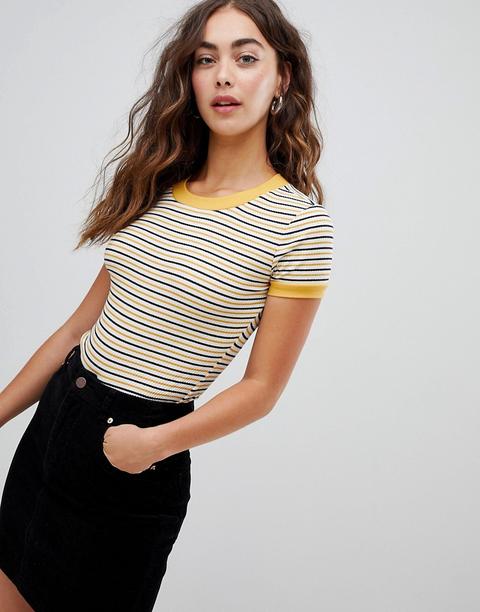 Body A Rayas Finas Con Cuello Con Aro De Glamorous