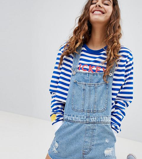 Bershka Denim Short Dungarees