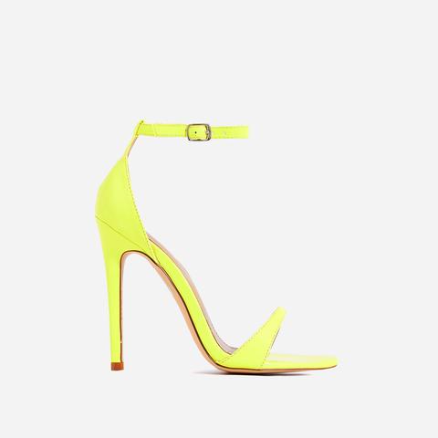 yellow barely there heels