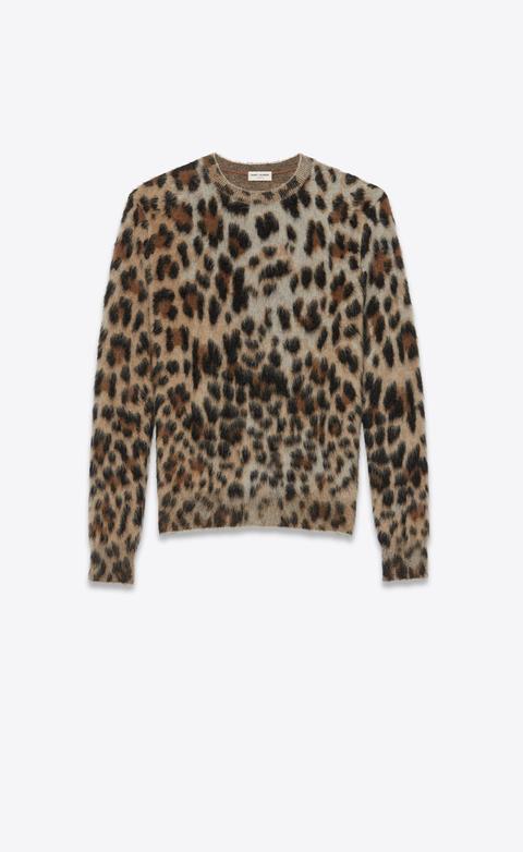 Maglione In Mohair Jacquard Leopardato