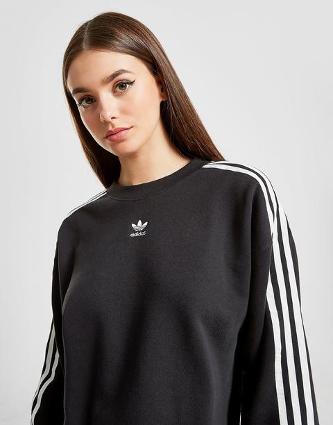 Adidas Originals 3 Stripes Crop Crew Sweatshirt Black Womens From Jd Sports On 21 Buttons
