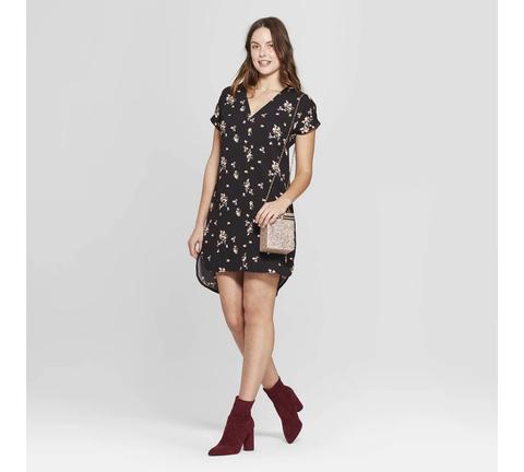 a new day black floral dress