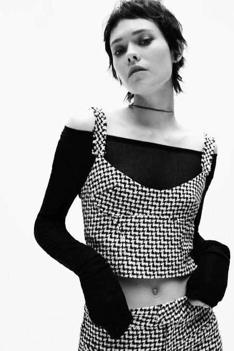 Houndstooth Crop Top