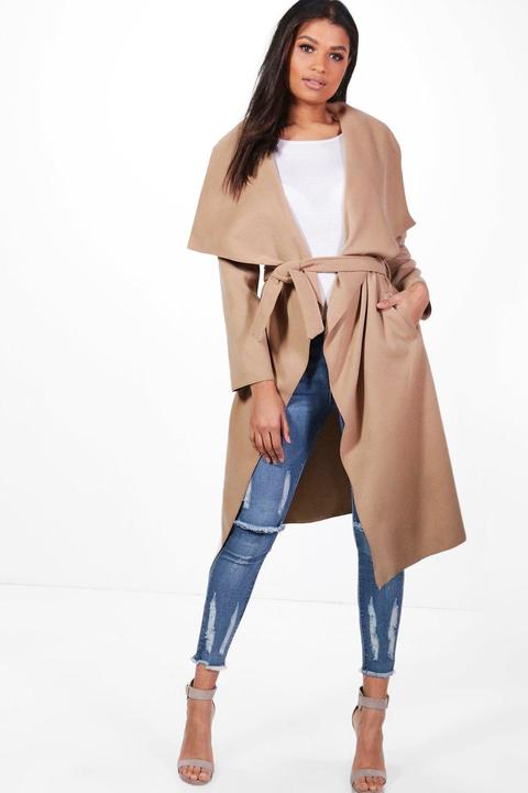 beige waterfall coat