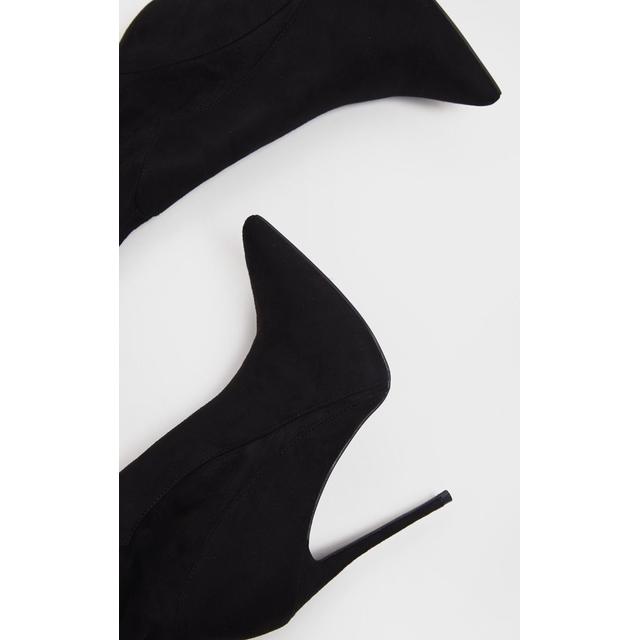 emmi black faux suede extreme thigh high heeled boots