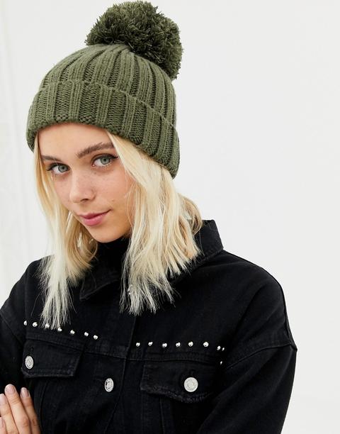 Brave Soul - Cappello Kaki Con Pompon - Verde