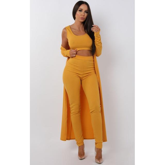 longline mustard cardigan
