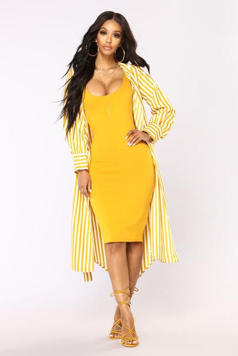 Jess Mini Dress - Mustard