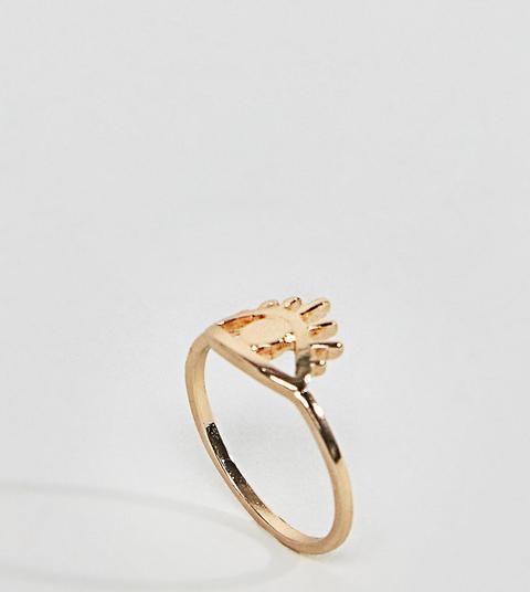 Asos Design Curve Fine Eye Ring - Gold