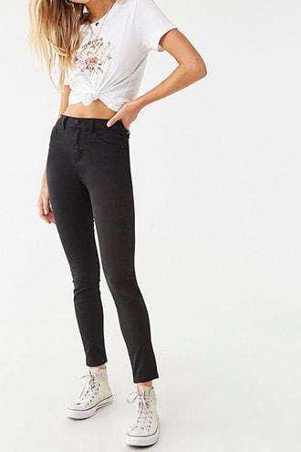 Forever 21 High-rise Zip-fly Jeans , Black