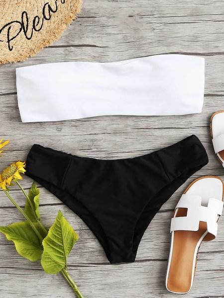 Bikini A Fascia A Due Tonalità