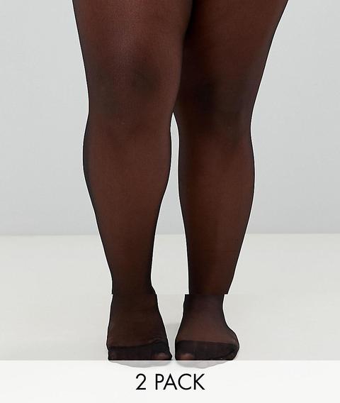 Pack De 2 Pares De Medias De 15 Deniers Con Nuevo Corte Mejorado De Asos Design Curve