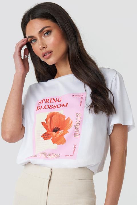 Blossom Oversized T-shirt Weiß