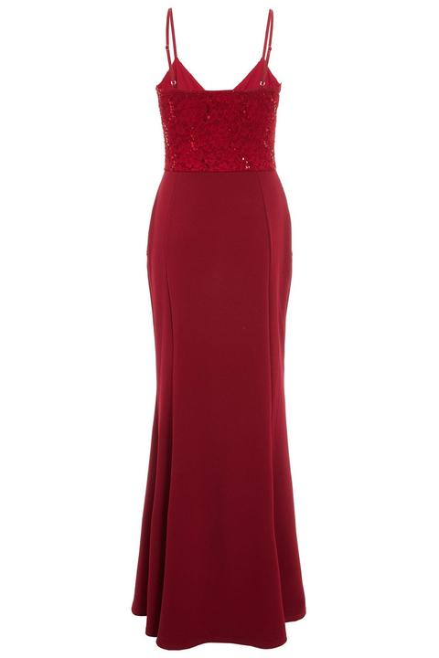 berry sequin lace maxi dress