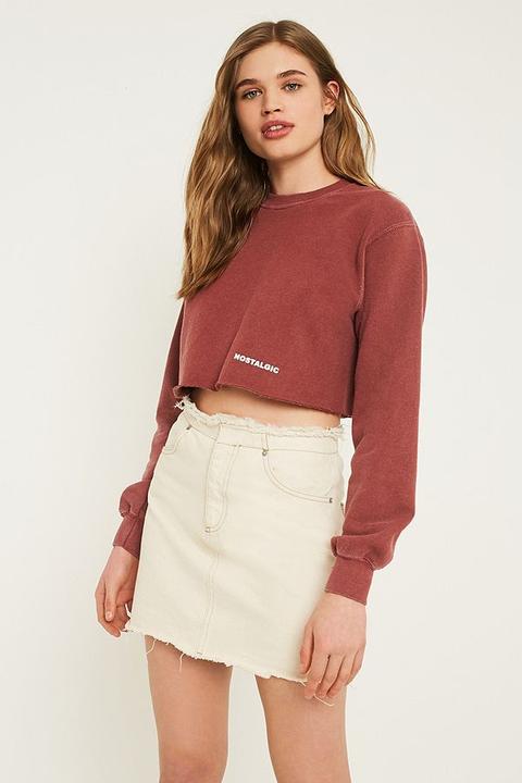 Uo Nostalgic Overdyed Crop Sweatshirt