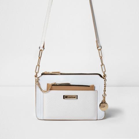 White Pull Out Pouch Mini Cross Body Bag