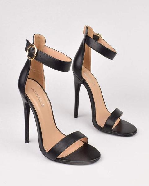 Ashlynn - Heeled Sandal In Black Pu