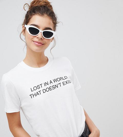 "adolescent Clothing - T-shirt Con Scritta "lost" - Bianco