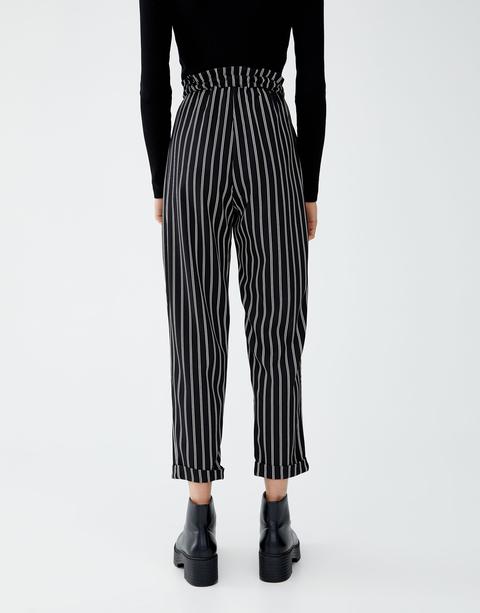 Pantaloni Paper Bag Neri