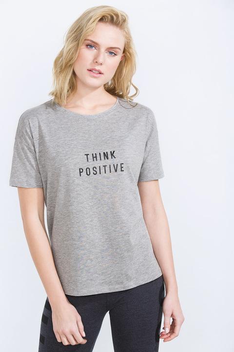 Camiseta De Manga Corta Think Positive