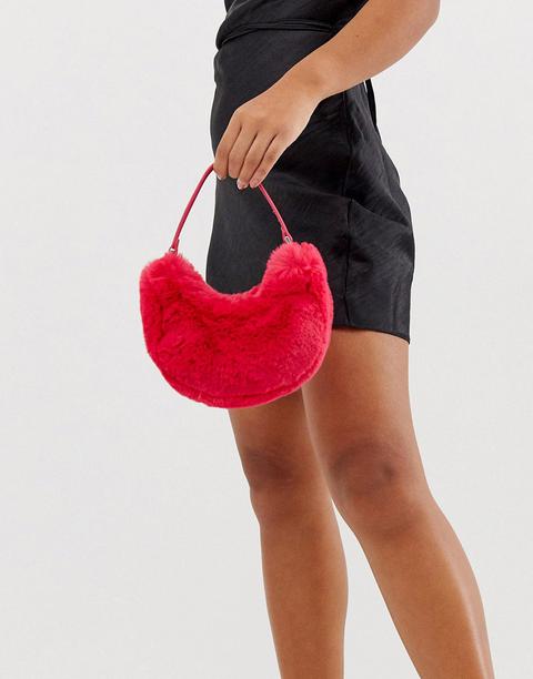 Asos Design Micro Fur 90s Bag-pink