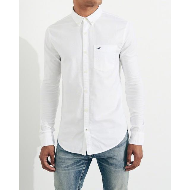 hollister stretch oxford muscle fit shirt