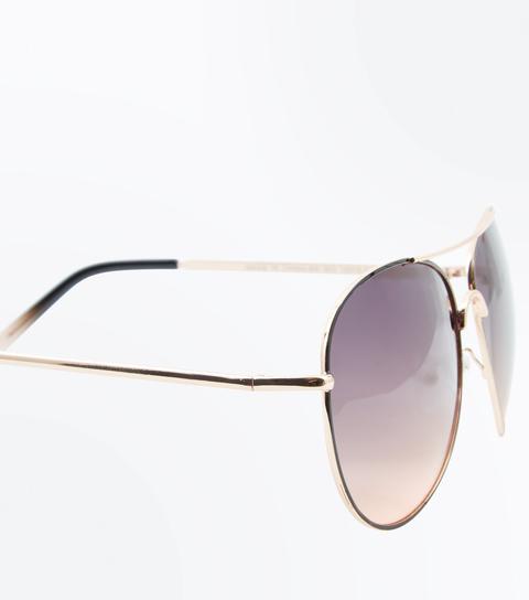 Black Ombré Aviator Style Sunglasses New Look