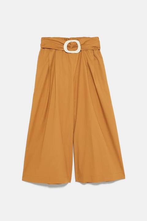 Pantaloni Cintura Popeline