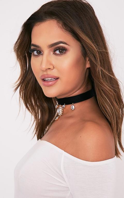 Maiti Black Jewel Drop Detail Choker