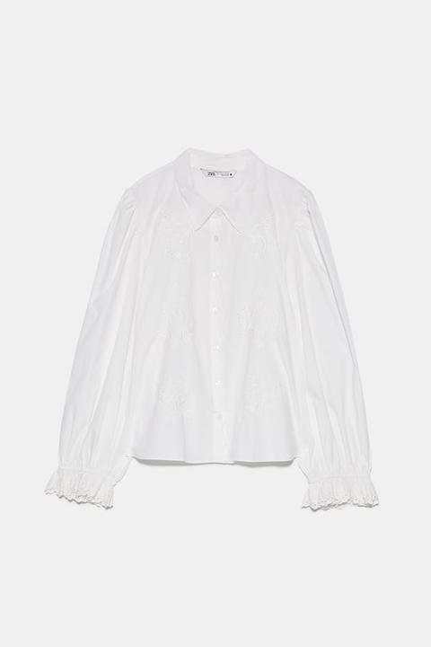 Embroidered Poplin Shirt