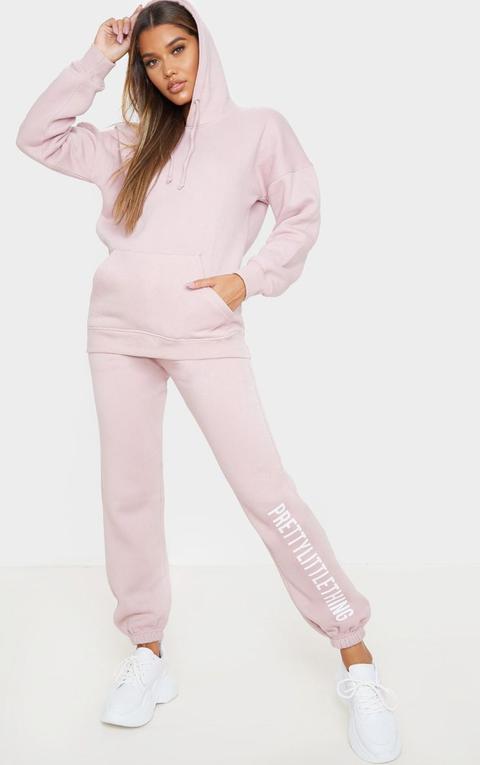 Prettylittlething - Jogging Rose Pâle À Slogan, Rose Pâle