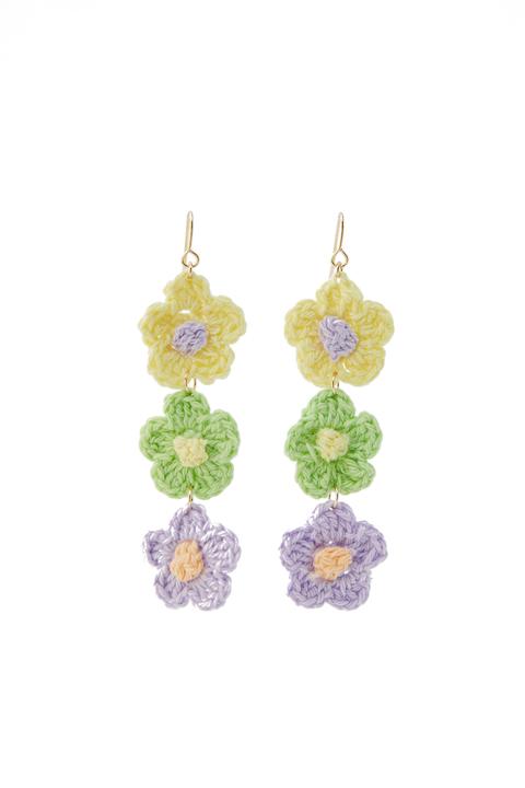 Pendientes Flores Crochet