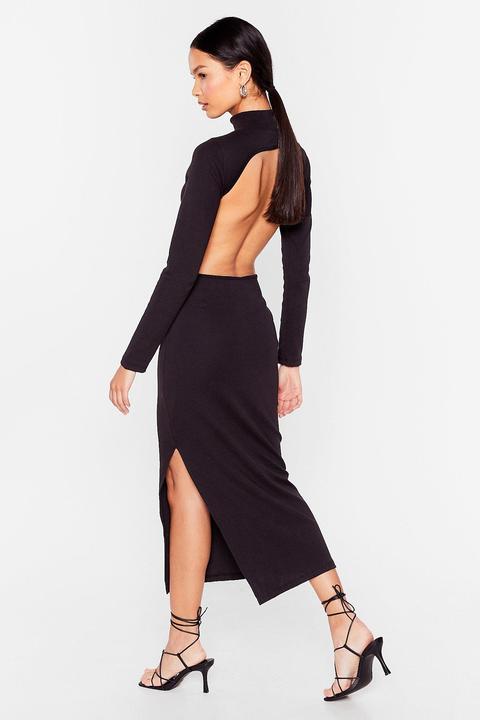 Womens Backless Long Sleeve Bodycon Dress