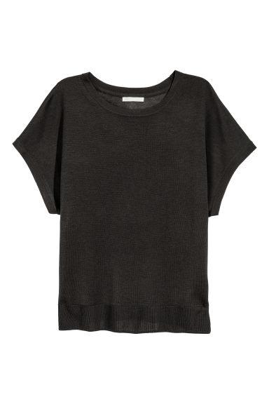 H & M - Top In Maglia Fine - Grigio