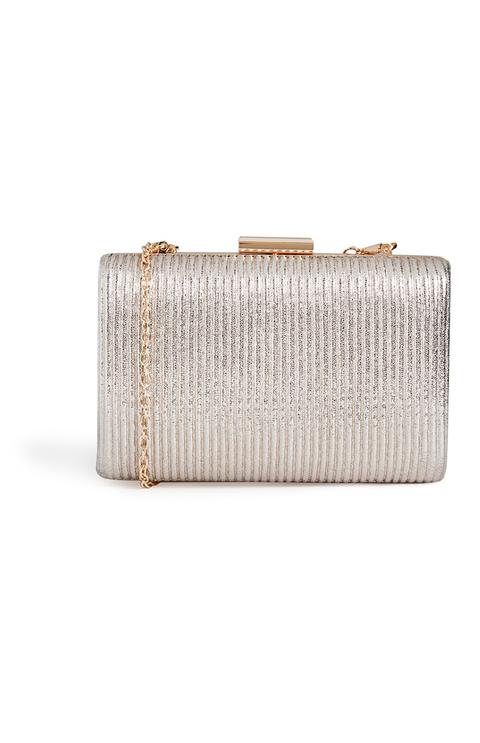Gold Ribbed Box Clutch