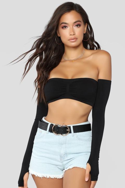 Bad At Love Crop Top - Black