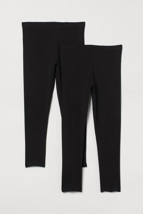 H & M+ 2-pack Leggings - Black