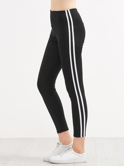 Leggings Con Righe Laterali